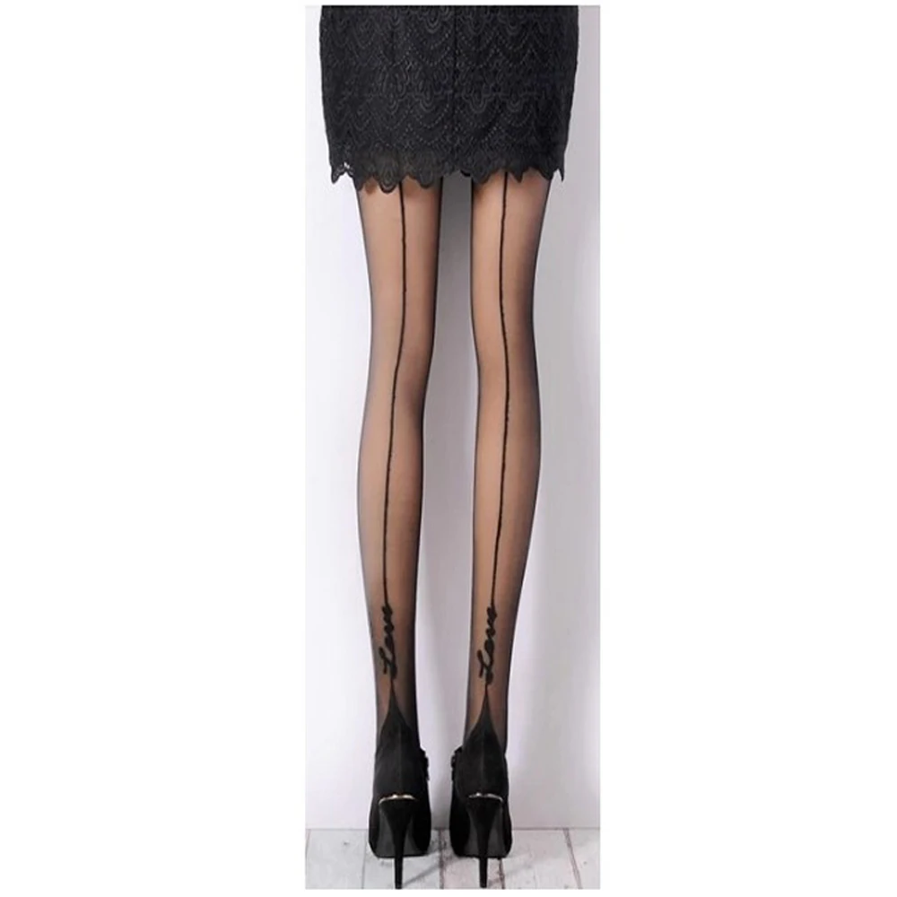 Сексуальные кружевные жаккардовые чулки с задней линией английские любовные