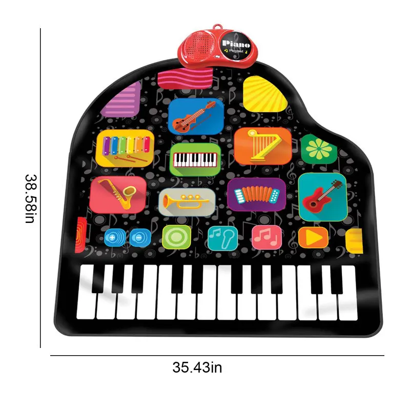 

Piano 49 Keys Silicone Portable Foldable Colorful Soft Keyboard Electronic Piano Grand Piano Playmat Pianos Rainbow Key Musical