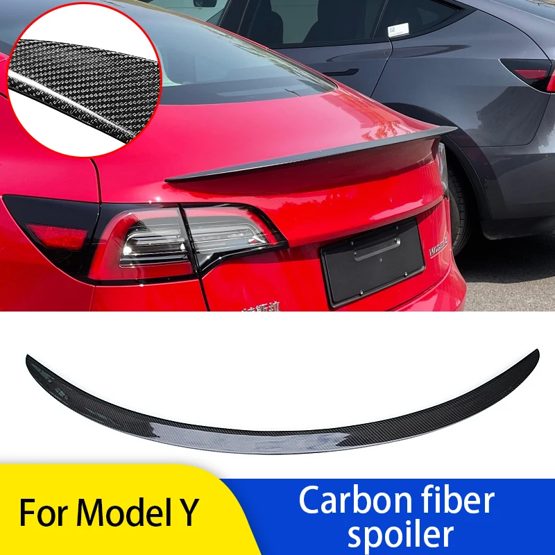 

Спойлер для заднего багажника Tesla Model Y из углеродного волокна, спойлер для заднего багажника, автомобильное заднее крыло, губа, качественное...