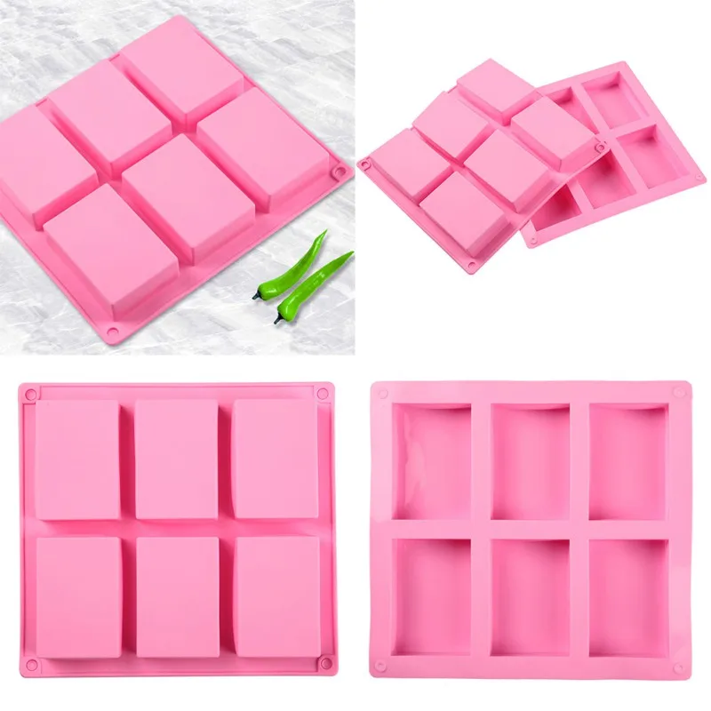 2020 6 ячеек прямоугольная силиконовая форма для пудинга конфет сделай сам мыла