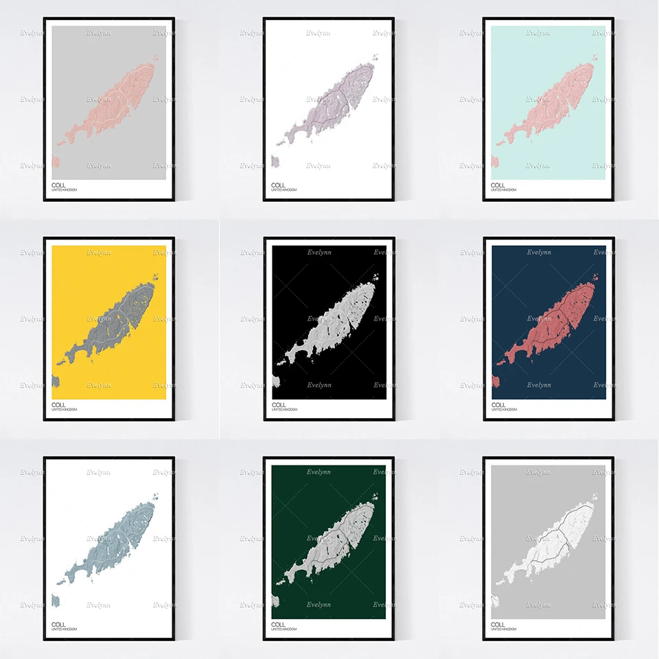 Колл топографическая карта в скандинавском стиле ретро минимализм живопись