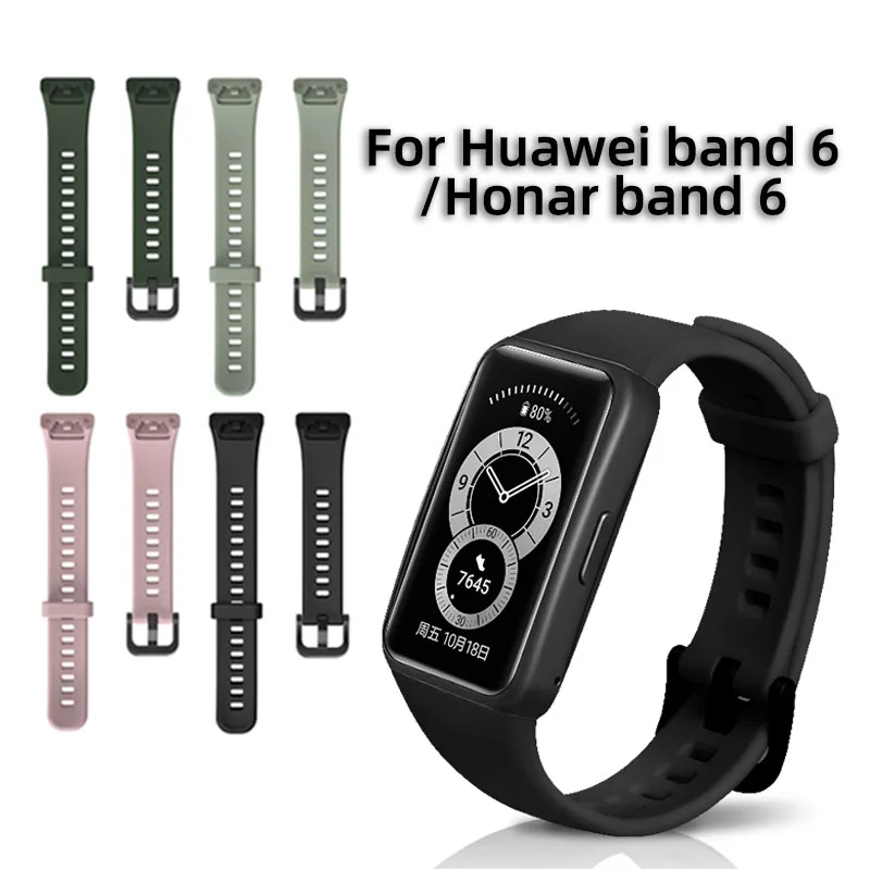 

Watch Band Wrist Strap for Huawei Band 6 Honor Band 6 Smart Watch Smart Band Adjustable Replacement Sport Silicone Watchbands