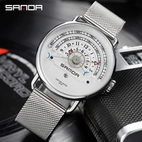 sanda wrist watch men watches business style famous brand wristwatch male quartz watch for men clock stainless steel strap hours