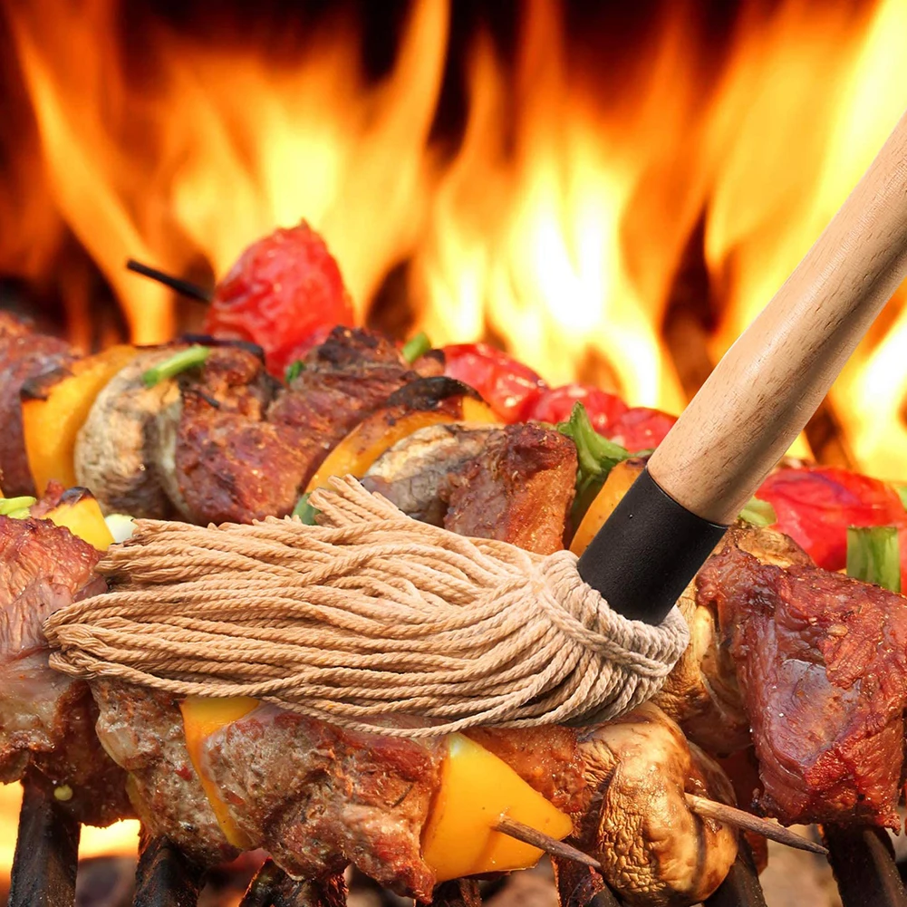 

BBQ Grill Basting Mop Professional Barbecue Brush BBQ Brush BBQ Basting Mop Sauce Brush BBQ Brush With 3 Extra Replacement Heads