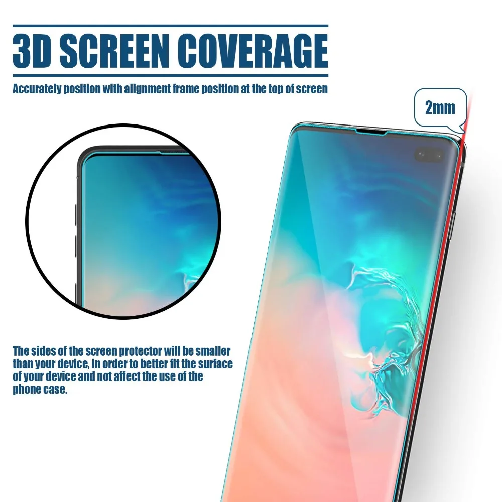 Full Liquid UV Tempered Glass For Samsung Galaxy S20 Ultra S10 E 5G S9Plus Full Cover Screen Protector On Note 10 plus 9 8 Glass