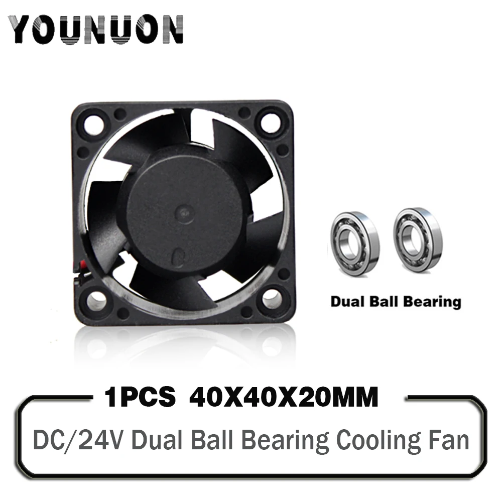 YOUNUON 4020 DC охлаждающий вентилятор 24 В шариковый подшипник 2 Pin 40x40x20 мм 4 см мини-кулер 40 мм