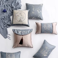 classical chinese pillowcase high precision jacquard cushion cover embroidered silk suqare pillow cover 45x45cm home decoration