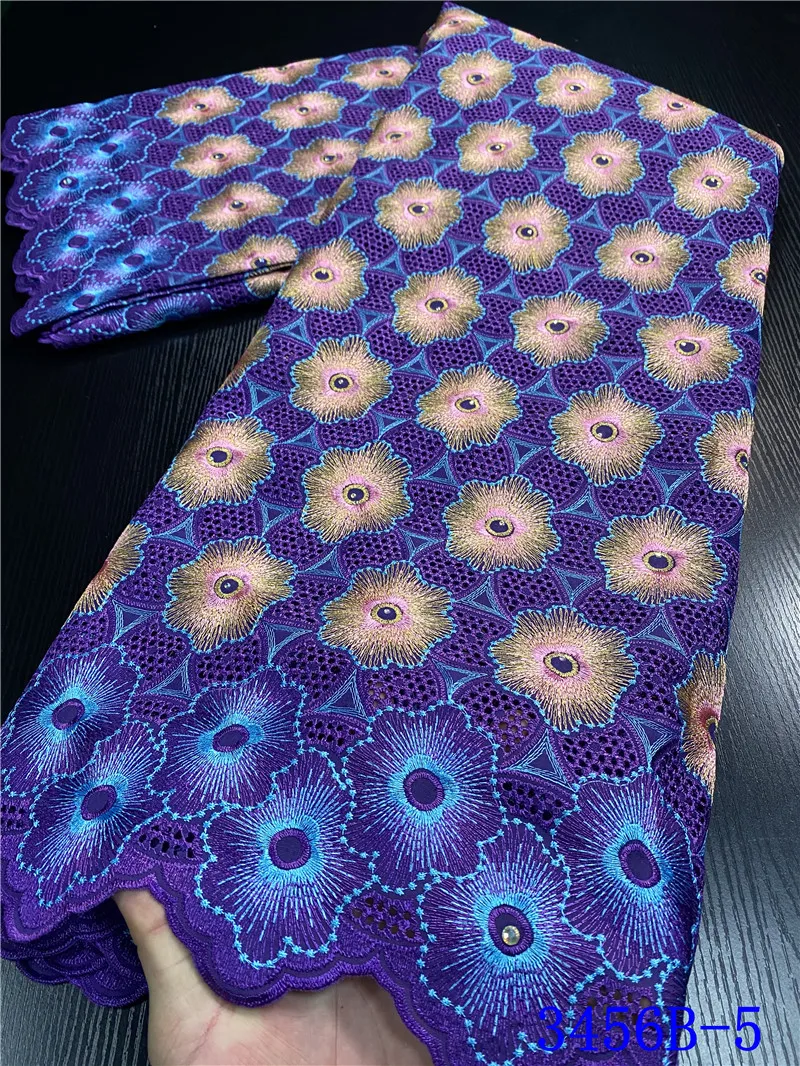 Африканская сухая хлопчатобумажная кружевная ткань NIAI Высококачественная
