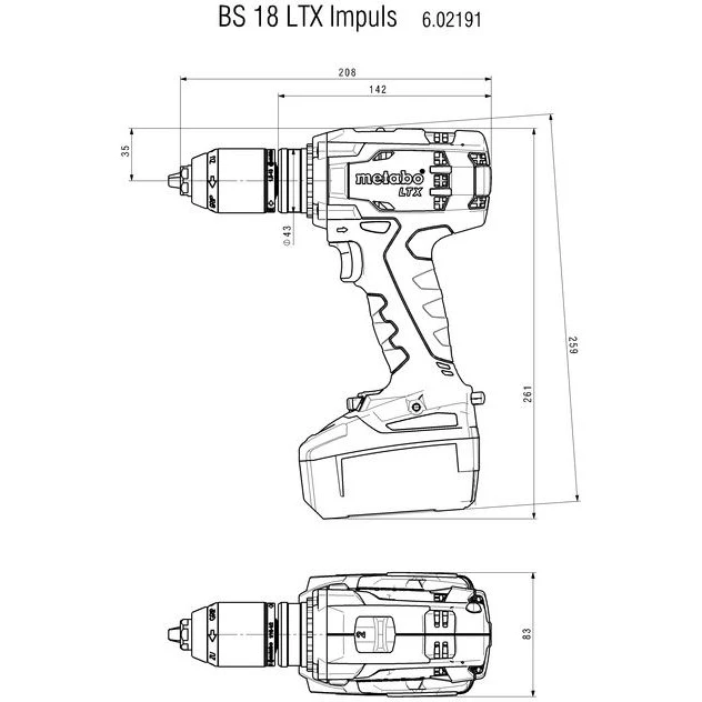 Drill-screwdriver Metabo BS 18 LTX Impuls set 4AH with two batteries (602191960) | Инструменты