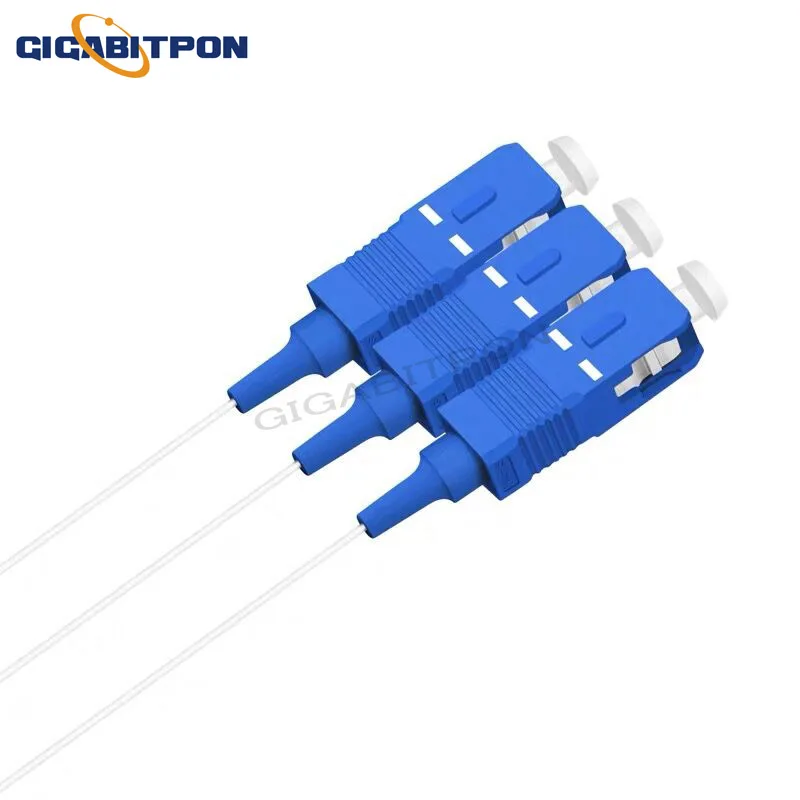 1*2-PLC splitter with 0.9 sleeve micro module 0.9mm 1.5m long steel pipe splitter on both sides with SC connector