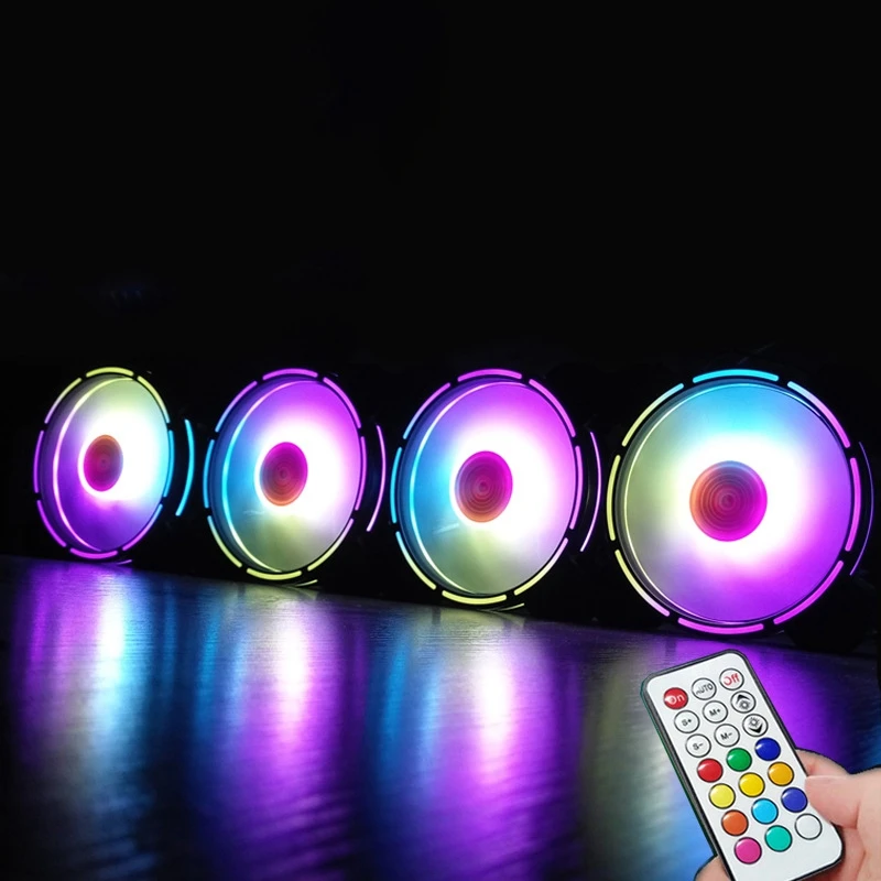 

COOLMOON F-GL2 Computer Case PC Cooling Fan RGB Adjust 120mm Quiet + IR Remote New Computer Cooler RGB CPU Case Fan