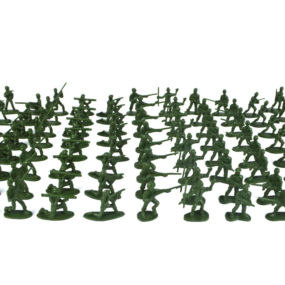 

100 pcs Military Playset Plastic Toy Soldiers Men 3.8cm Figures Craft Decoration Collection Gift For Kid Children Gadgets Toys