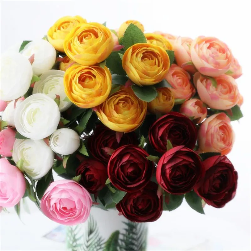 

Искусственные весенние камелии 10 шт. (10 головок/бутон), имитация чайных роз длиной 14,57 дюйма для искусственных цветов