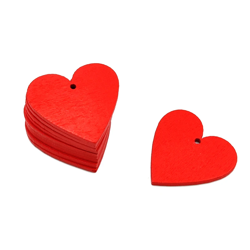 

6pcs Blank Wood Red Heart Embellishments Wood Heart Slices for Wedding, Valentine, DIY, Arts, Crafts, Card Making
