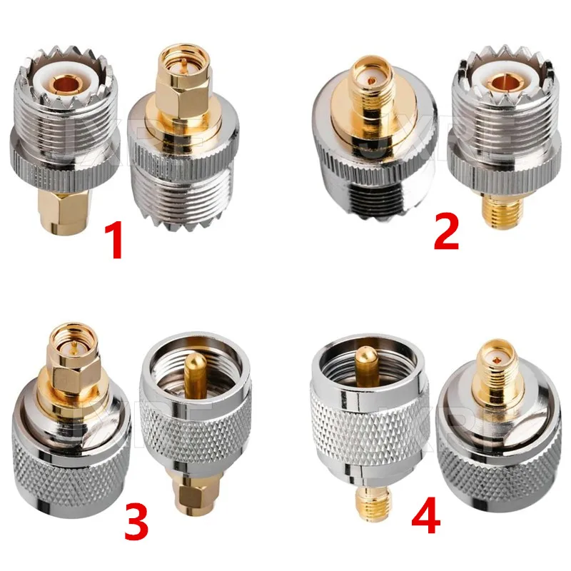 JXRF разъем 2 шт. RF адаптер UHF SMA Мужской мужской PL259 SO239 РЧ коаксиальный