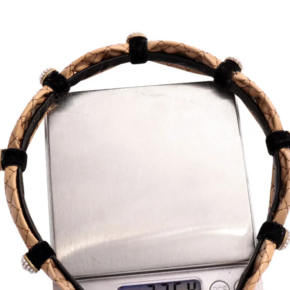 

Baroque Rhinestone Bezel Women Hairband Chic Leather Headbands Top Headwear Hair Accessories For Girls Headdress Fashion 2020