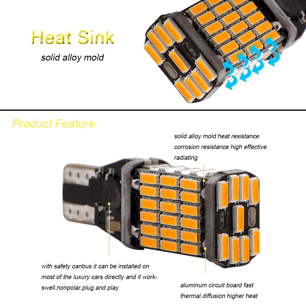2 шт. T15 W16W 921 912 Led Canbus Error Free обратный светильник лампы Авто запасной s 9-28V