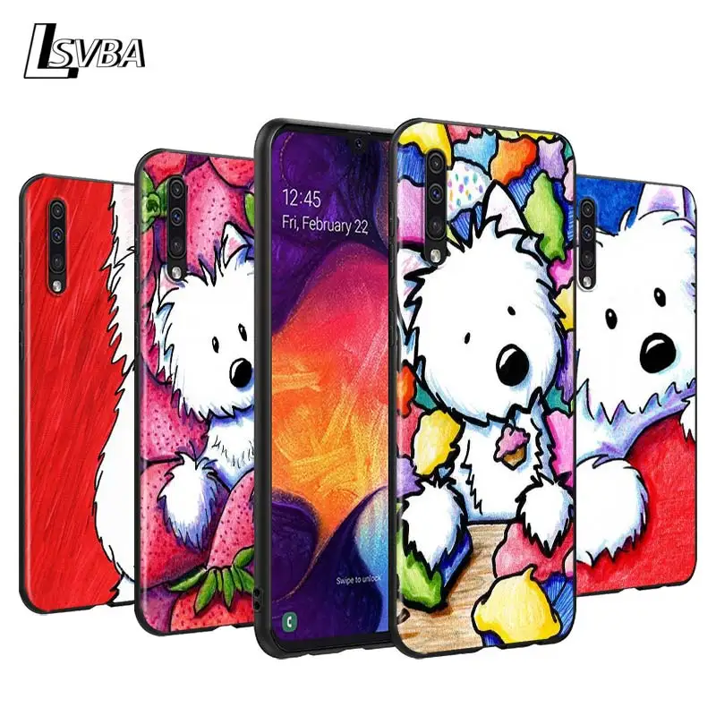 

Cartoon Westie Dog Back Silicone Phone Case for Samsung Galaxy A90 A80 A70S A60 A50S A40 A20E A20 A10S Soft Black Cover