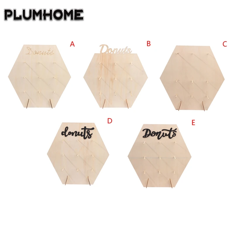 

1PC Hot Sale Wedding Birthday Party Decor Donuts Wall Stand Wooden Dessert Cake Display Rack Christmas Party Supplies