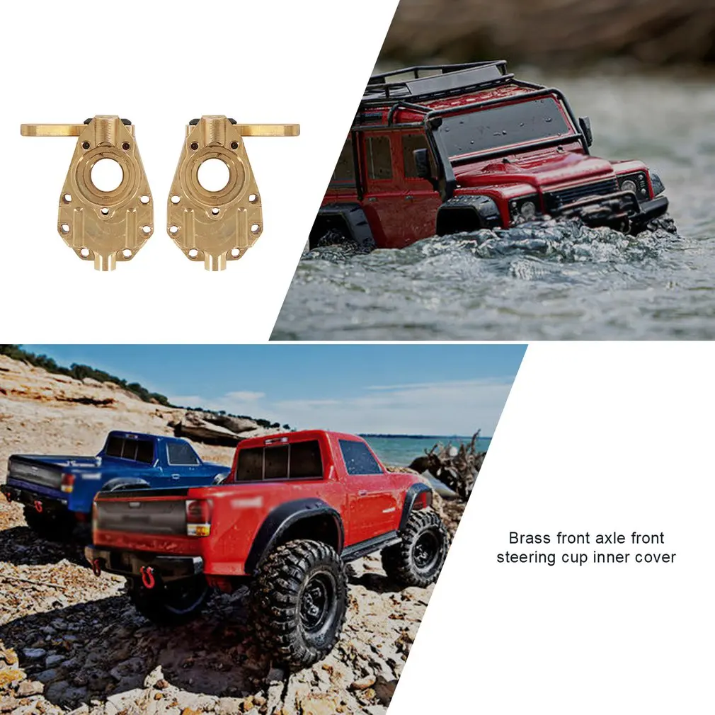 

1Pair Counterweight Style Climbing Car Accessories Heavy Duty Brass Front Steering Knuckle Set For Traxxas Trx4 1/10 Rc