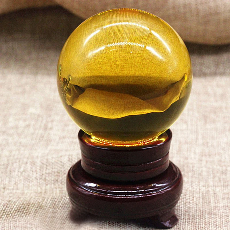 Камень на удачу драгоценный камень 20/30/40 мм янтарный золотой песок сфера