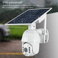 2022 wifi pan tilt security camera with 8w solar panel 2mp cctv ip65 waterproof 2 way audio color night vision ptz camera