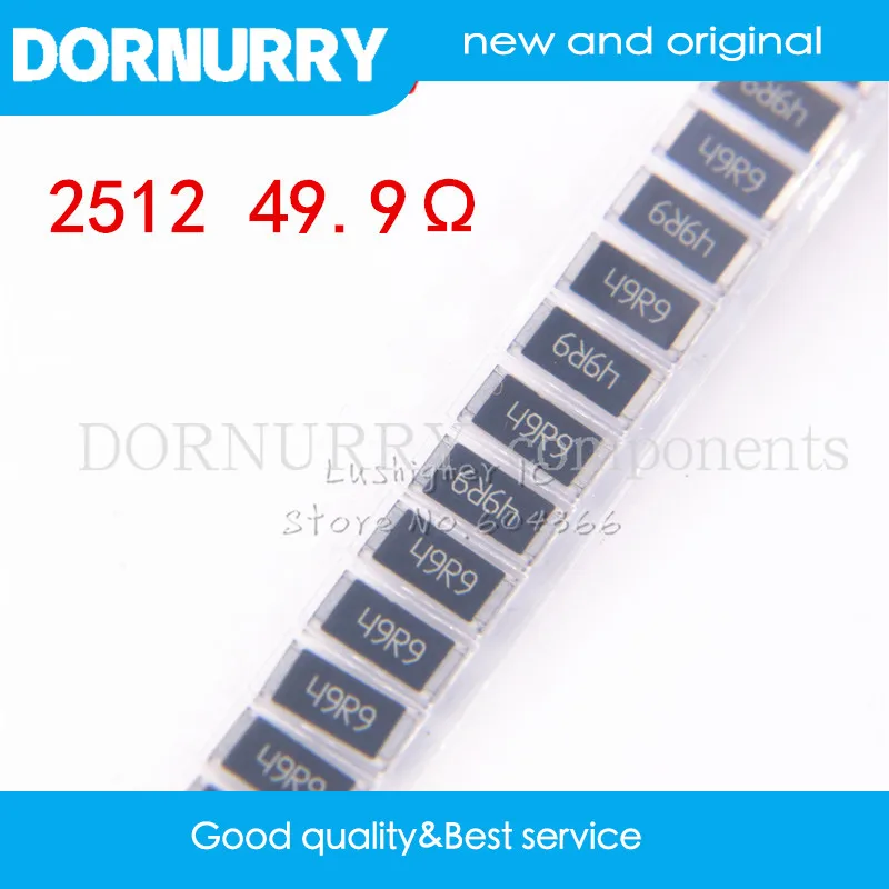 

50PCS 2512 SMD Resistor 1W 1% 49R9 49.9 Ohm 49.9ohm DORNURRY