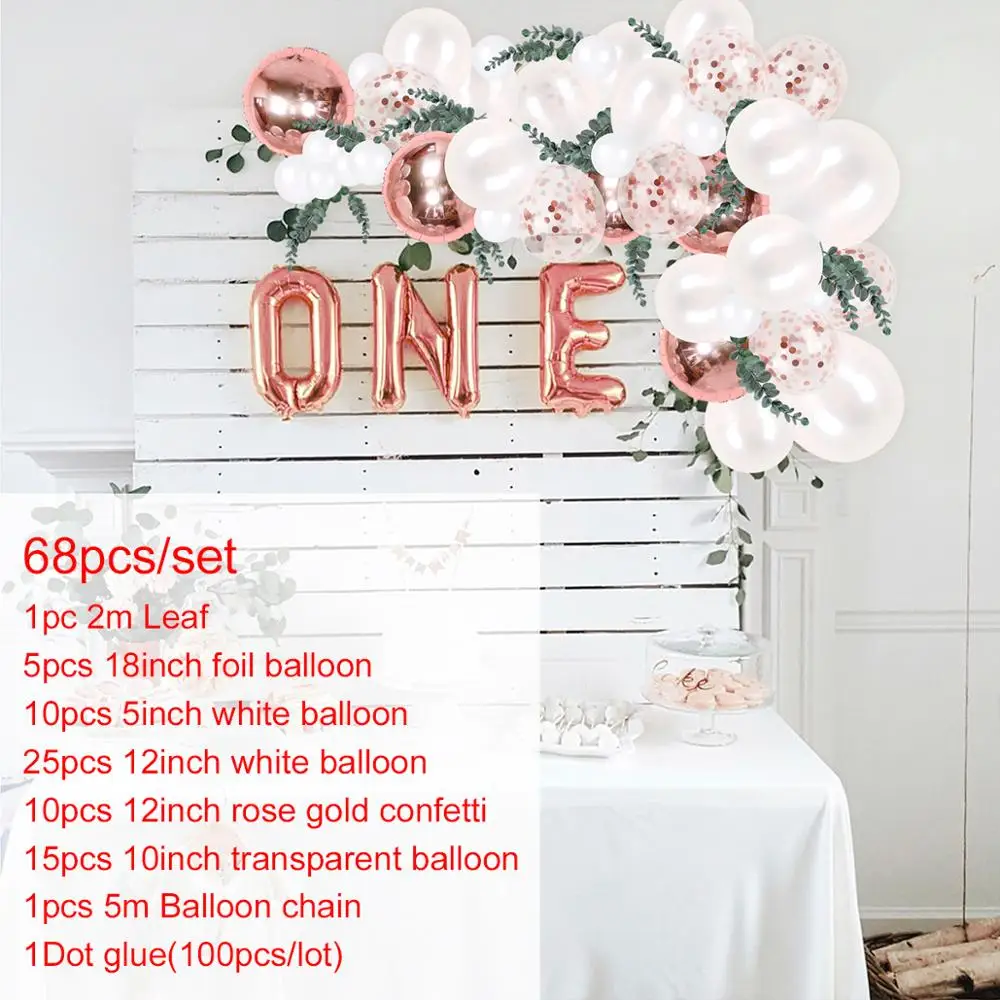 

77pcs Leaf Chain Combination Baloon Happy Birthday Party Decor Kids Wedding Balloon Birthday Balon Baby Shower Baloon Confetti
