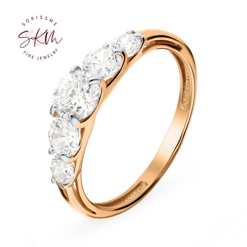 

SKM moissanite rings for women delicate rings 14k rose gold Engagement rings designer Promise Luxury Fine Jewelry