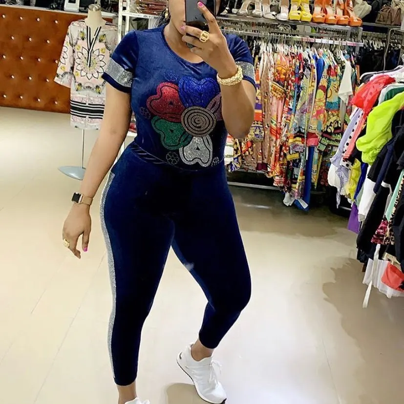 Бархатный спортивный костюм из 2 предметов женская одежда с блестками спортивная