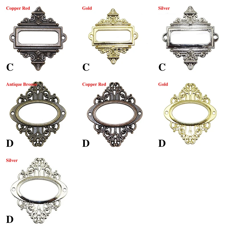 5 шт. антикварный резной медицины шкаф с выдвижными ящиками этикетка Pull рамки