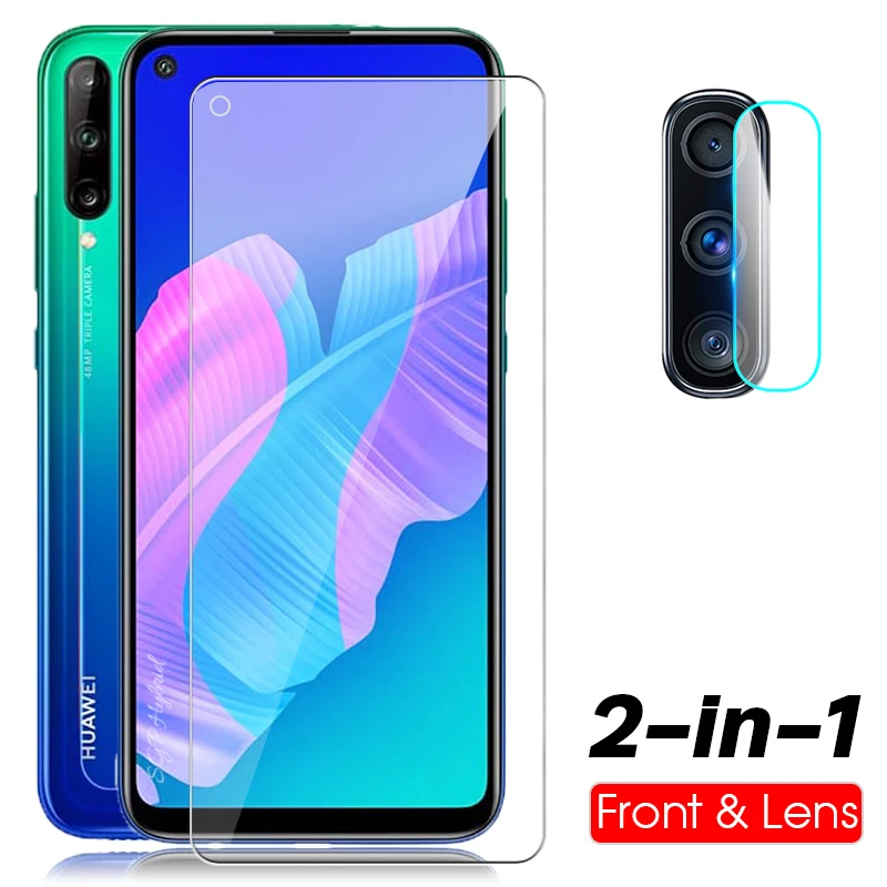 

2in1 Tempered Glass for Huawei p40 lite e screen protector For huawei y7p P 40 Lite p40lite e camera lens protective glass