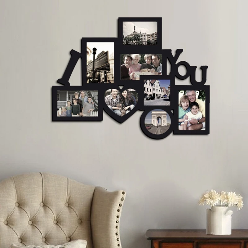 DIY фоторамка деревянная с надписью I Love You английская надпись Висячие