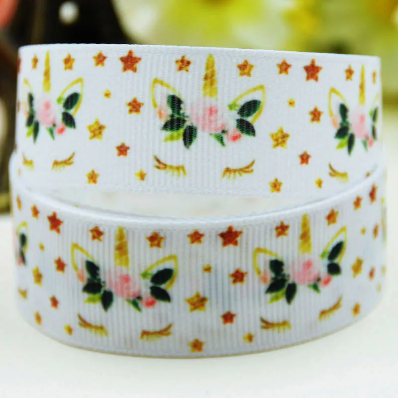 7/8 &quot22 мм 1&quot 25 1-1/2 &quot38 3&quot 75 вечерние ленты с принтом единорога из мультфильма 10