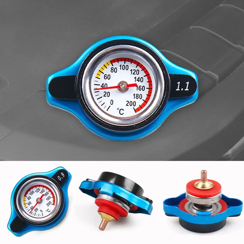 

Car modified water tank cover with thermometer 0.9/1.1/1.3bar measurable temperature universal water tank pressure cover