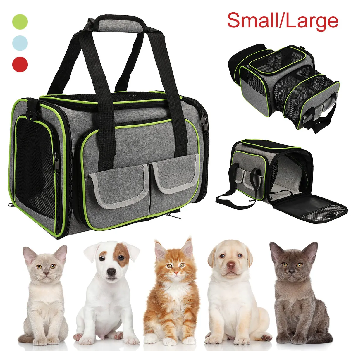 

Soft-sided Carriers Portable Pet Bag Pink Dog Carrier Bags Blue Cat Carrier Outgoing Travel Breathable Pets Handbag