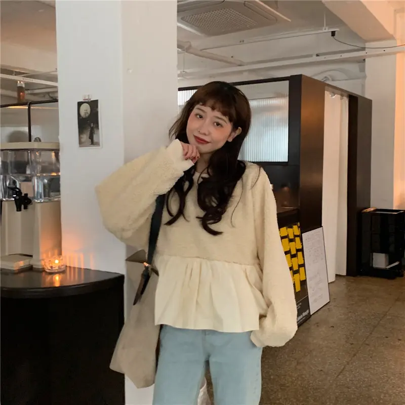 Alien Kitty 2020 теплый милый свежий лоскутный мягкий Свободный Повседневный пуловер из