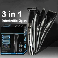 professional men hair clipper 3 in 1 electric trimmer nose hair trimmer shaver styling tools rechargeable cordless grooming kits