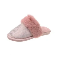 ladies furniture plush fur slippers ladies crystal slippers autumn winter warm shoes ladies shoes indoor casual shoes plus