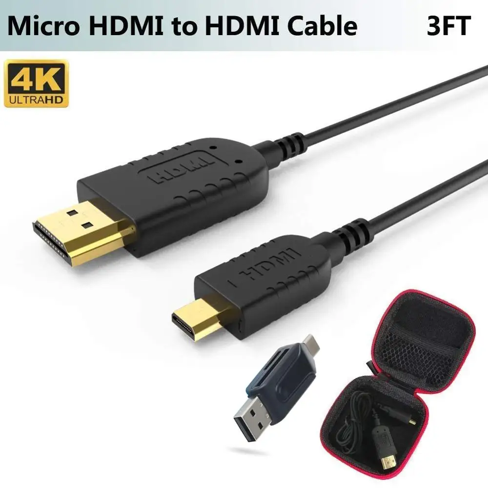 FOINNEX ультратонкий гибкий Micro HDMI к кабель 3FT для Gimbal GoPro Hero 7 Black Canon Камера