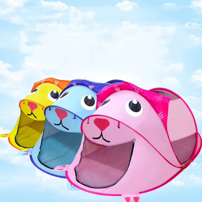 

Portable children's tent cartoon lion play house indoor and outdoor folding bullets open free installation marine ball pool kind