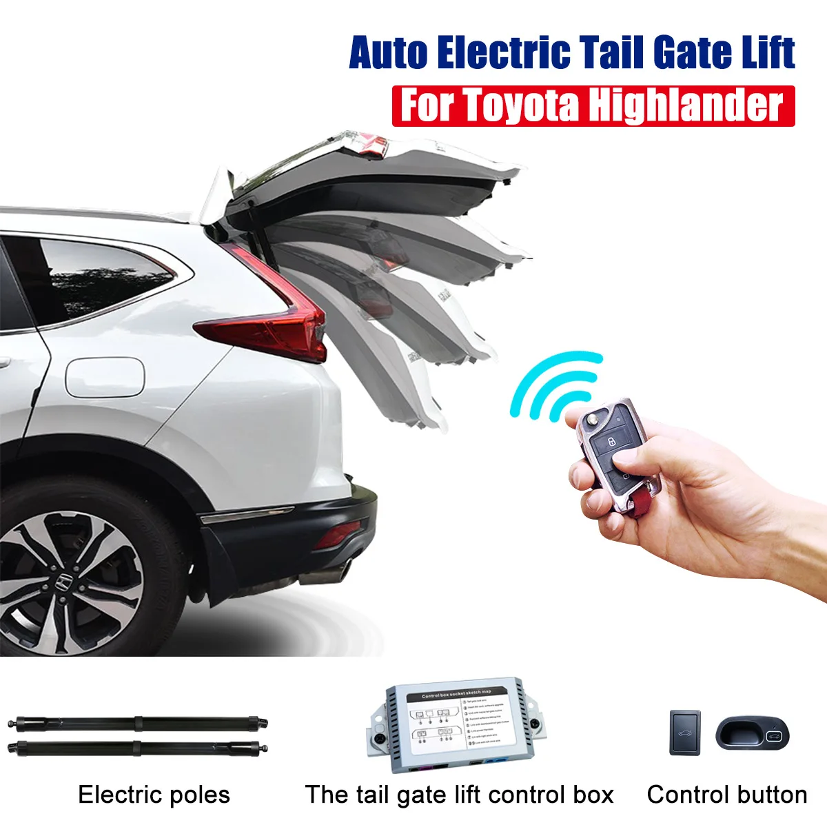 

Easy to Smart install Auto Electric Tail Gate Lift For Toyota Highlander 2015+ with Remote Control Drive Seat Button Control Set