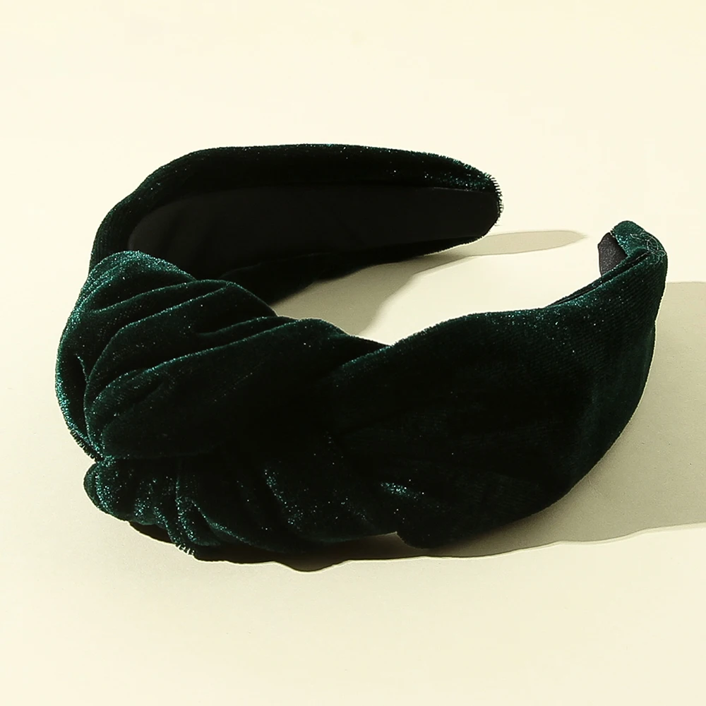 

2pcs/lot Winter Warm Vintage Women's Velvet Middle Knotted Wide Side Head Hoop Fashion Wild Hair Bands Headwear