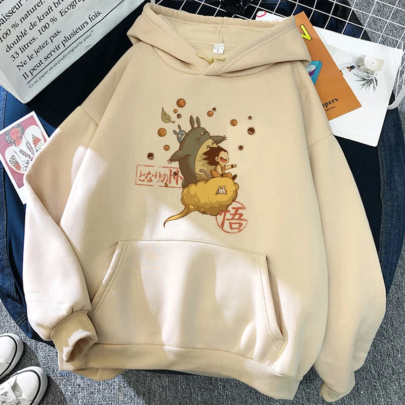 90s Female Graphic Studio Ghibli Totoro Japanese Funny Cartoon Anime with Hood Female Spirited Away Miyazaki Hayao Sweatshirt