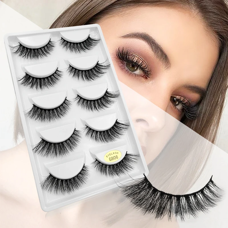 

5 Pairs/1box thick mink eyelashes makeup false eyelashes natural lash dramatic eye lashes maquiagem mink cilios for faux cils