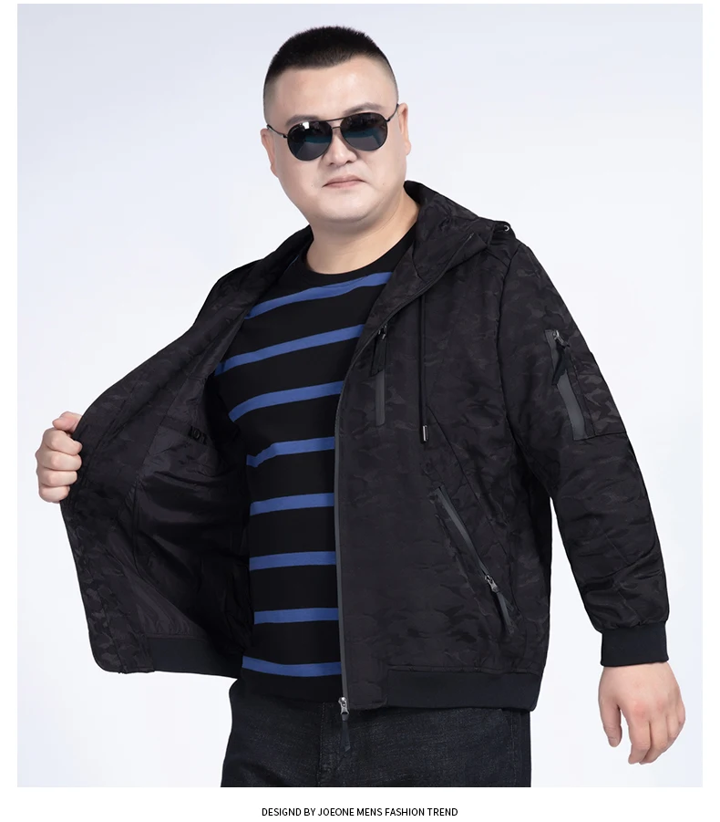 10XL 8XL 6XL 5XL мужская повседневная камуфляжная куртка с капюшоном, мужская верхняя одежда на молнии, приталенная весенне-осенняя одежда высокого качества