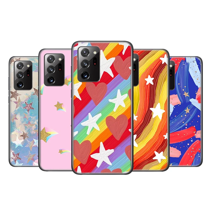

Cute stars Phone Case For Samsung Galaxy S21 S20 FE Ultra Lite S10 5G S10E S9 S8 S7 S6 Edge Plus Black Cover