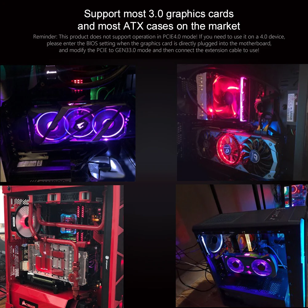 Графическая видеокарта VGA PCI-E 3 0 X16 с проводом 20 см для чехла ПК ATX настольный