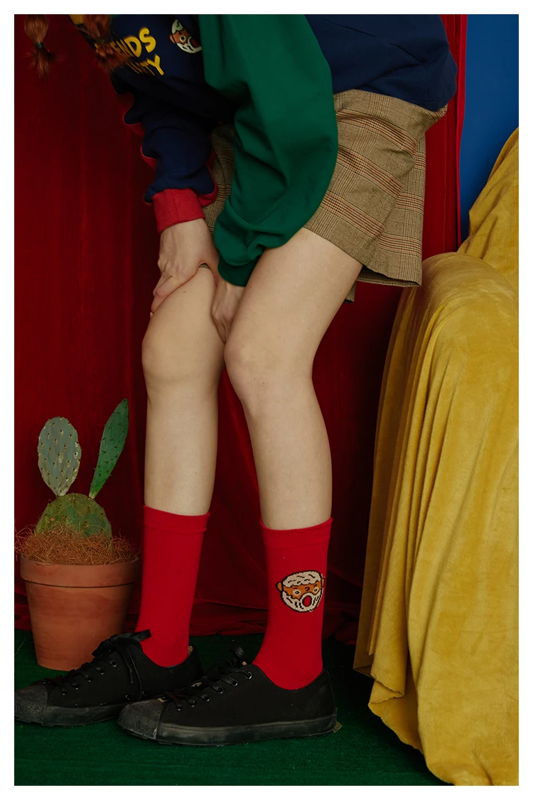 Женские хлопковые носки skarpetki harajuku, забавная уличная одежда, meias calcetines mujer, милые носки skarpety femme, художественные носки, рисунок кунжута