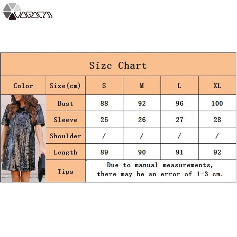

Plus Size Women Fashion Sequin Dress Short Sleeves Summer Club Party Glitter Dress Elegant Casual Loose Mini Dresses Black Gold